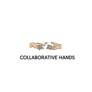 Collaborative hands reaching with sparkle effect Stock Illustration