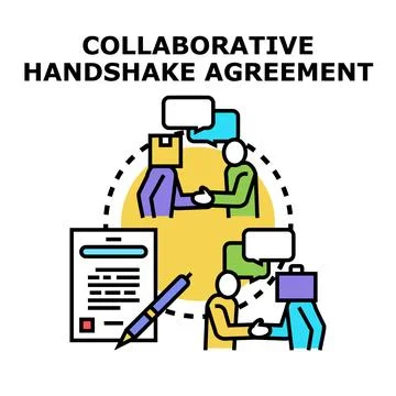 Collaborative handshake agreement concept illustrating business partnership Stock Illustration