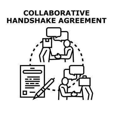 Collaborative handshake agreement concept illustrating business partnership Stock Illustration