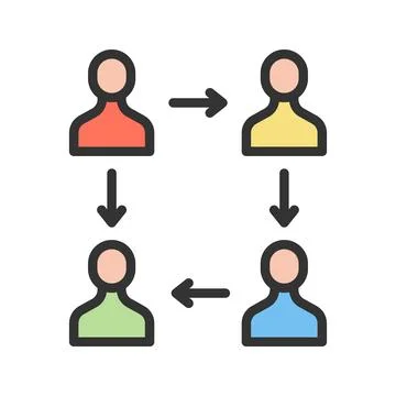 Collaborative icon vector image. Stock Illustration