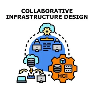 Collaborative infrastructure design vector concept illustrating technology Stock-Illustration