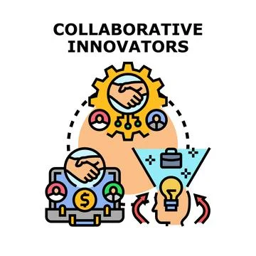 Collaborative innovators developing new business strategies 스톡 일러스트