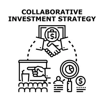 Collaborative investment strategy developing business partnership concept Illustrazione stock