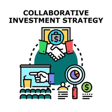Collaborative investment strategy developing business partnership concept Illustrazione stock