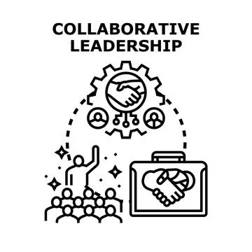 Collaborative leadership developing teamwork and business partnership 스톡 일러스트
