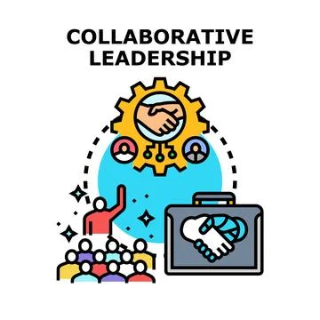 Collaborative leadership developing teamwork and business partnership Stock Illustration