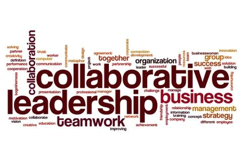 Collaborative leadership word cloud Illustrazione stock