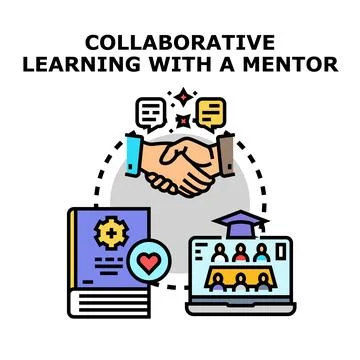 Collaborative learning and mentorship program development Stock Illustration