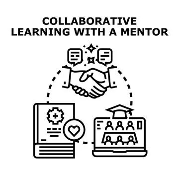 Collaborative learning and mentorship program development Stock Illustration