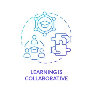 Collaborative learning blue gradient concept icon Illustrazione stock
