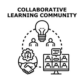 Collaborative learning community vector concept illustration Stock Illustration