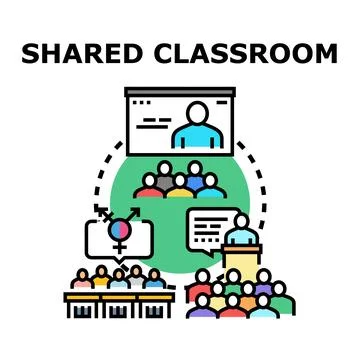 Collaborative learning diverse student group concept Stock Illustration