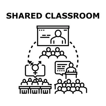Collaborative learning diverse student group concept Stock Illustration
