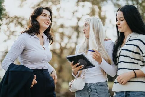 Collaborative Learning. Female Students Achieving Better Results Through Stock Photos
