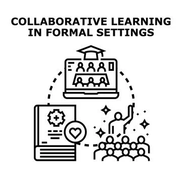 Collaborative learning in formal educational settings concept Stock Illustration