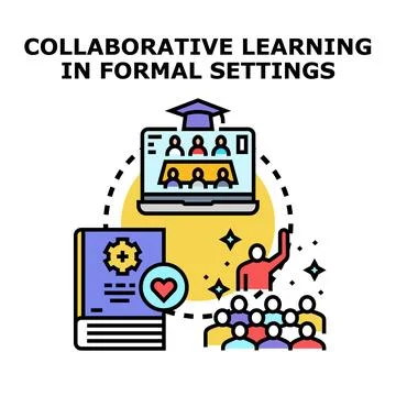 Collaborative learning in formal educational settings concept Stockillustratie