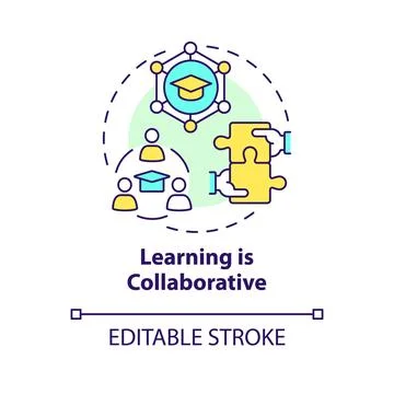 Collaborative learning multi color concept icon Ilustración de archivo