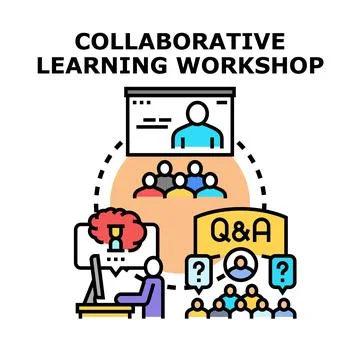 Collaborative learning workshop concept vector illustration Stock Illustration