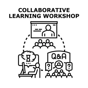 Collaborative learning workshop concept vector illustration Stock Illustration