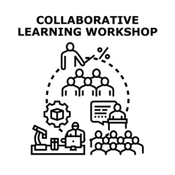 Collaborative learning workshop process for knowledge development and educati Stock Illustration