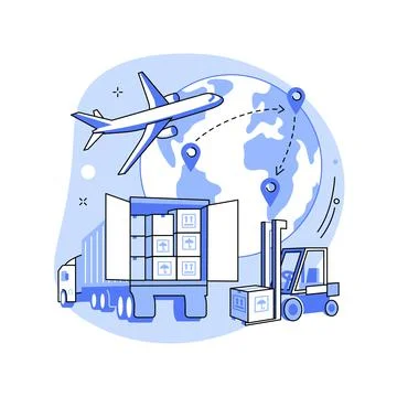 Collaborative logistics abstract concept vector illustration. Illustrazione stock