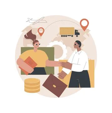 Collaborative logistics abstract concept vector illustration. Stock Illustration