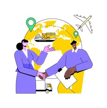 Collaborative logistics abstract concept vector illustration. Stock Illustration