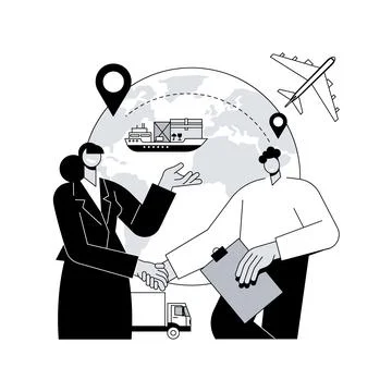 Collaborative logistics abstract concept vector illustration. Illustrazione stock