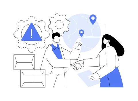 Collaborative logistics abstract concept vector illustration. Illustrazione stock