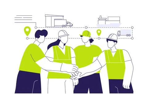 Collaborative logistics abstract concept vector illustration. Stock Illustration