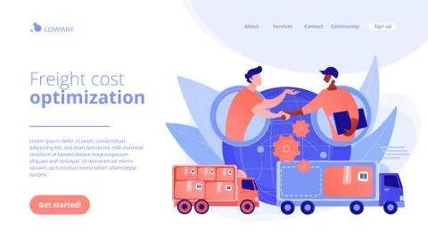 Collaborative logistics concept landing page Ilustración de archivo