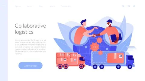 Collaborative logistics concept landing page Stock Illustration