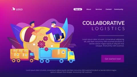 Collaborative logistics concept landing page Stock Illustration