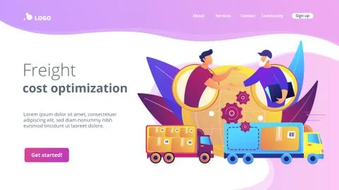Collaborative logistics concept landing page Stock Illustration
