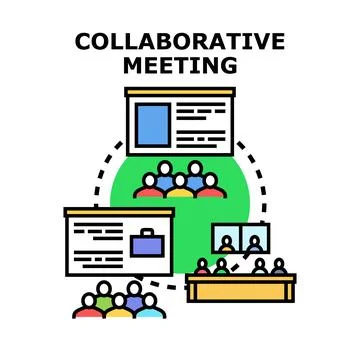 Collaborative meeting concept with team discussion illustration Ilustración de archivo