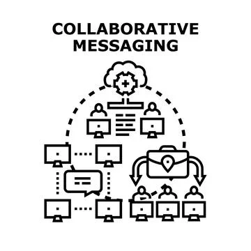 Collaborative messaging concept vector illustration depicting communication c イラスト素材