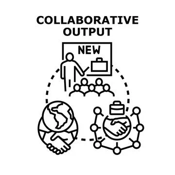 Collaborative output presenting new business ideas and global partnership 스톡 일러스트