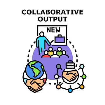 Collaborative output presenting new business ideas and global partnership Stock Illustration