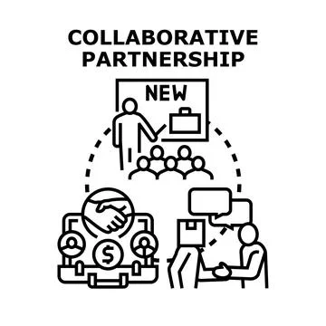 Collaborative partnership concept with business development and learning Stock Illustration