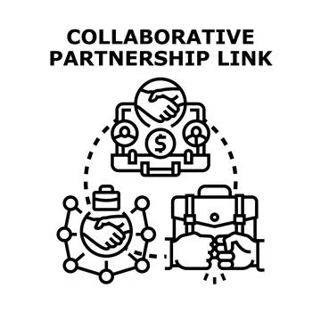 Collaborative partnership link concept creative business solution Stock Illustration