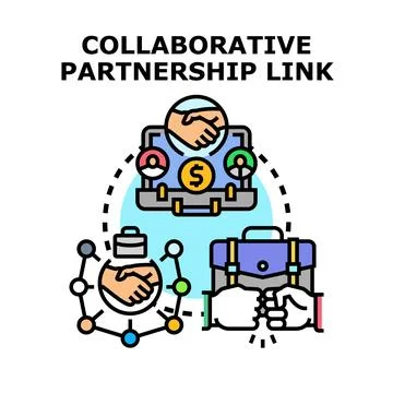 Collaborative partnership link concept creative business solution Stock Illustration