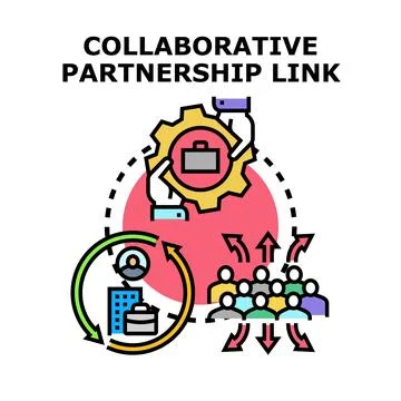 Collaborative partnership link for teamwork and business development Stock Illustration