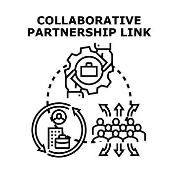 Collaborative partnership link for teamwork and business development Stock Illustration