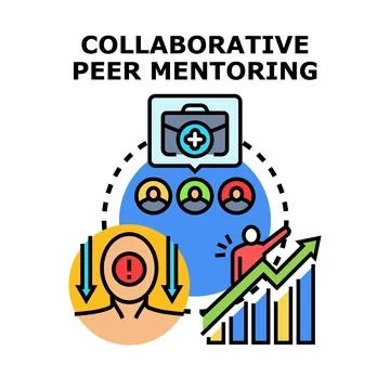 Collaborative peer mentoring improving professional development and growth Ilustração Stock
