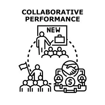 Collaborative performance and team development concept Stock Illustration