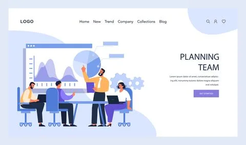 Collaborative planning team deep in discussion Illustrazione stock