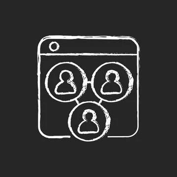 Collaborative platforms chalk white icon on dark background Illustrazione stock