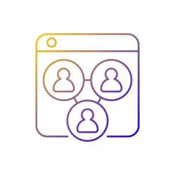 Collaborative platforms gradient linear vector icon Illustrazione stock