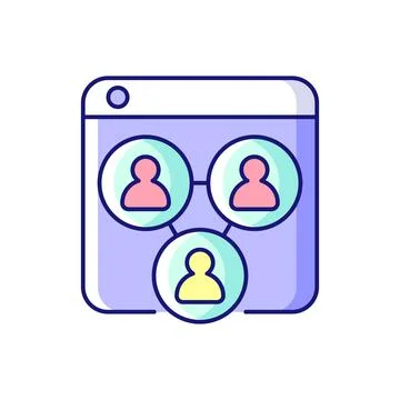 Collaborative platforms RGB color icon Illustrazione stock