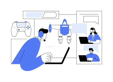 Collaborative playing isolated cartoon vector illustrations. 스톡 일러스트